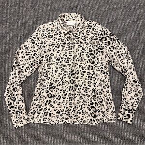 Liz Claiborne Black and White Leopard Print Shirt